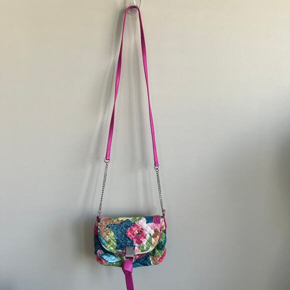 Vera Bradley Carson Crossbody Superbloom Floral Pink Quilted Purse RFID - Picture 2 of 9